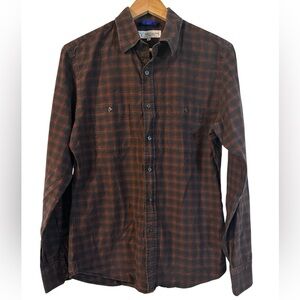 Teddy Stratford Zip Fit Shirt in Blue and Brown Plaid
